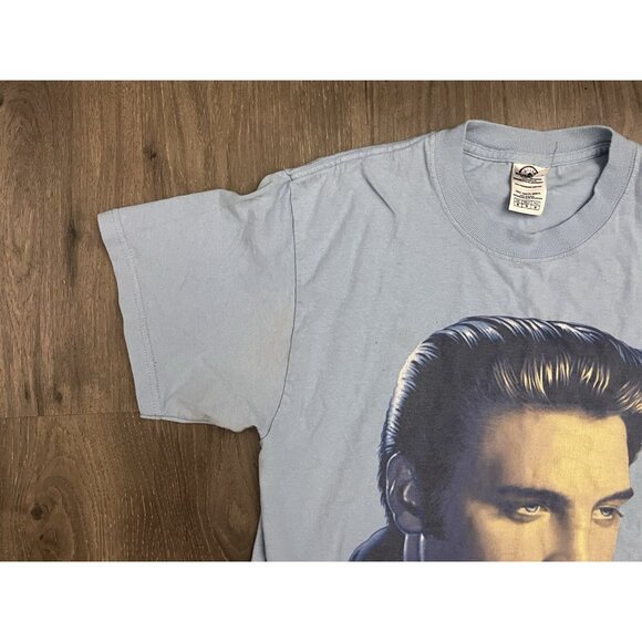 Vintage Elvis T Shirt Medium Blue Y2k Presley Music Rock n Roll Band - WEAR - Picture 6 of 8
